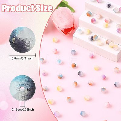 200G Frosted Baking Paint Crackle Glass Beads with Glitter Powder DGLA-YW0001-56A-1