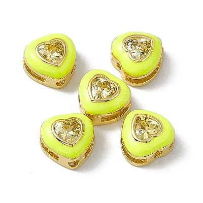 Rack Plating Brass Cubic Zirconia Beads KK-C007-16G-02-1