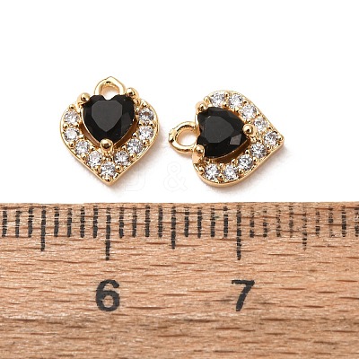 Valentine's Day Brass Micro Pave Cubic Zirconia Charms CU-K002-38G-M-1