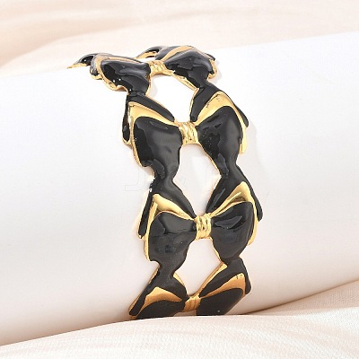 304 Stainless Steel Enamel Cuff Bangles for Women SA-CBAFD7D-04G-1