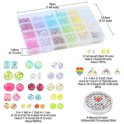 DIY Rainbow Color Pride Bracelet Making Kit OACR-FS0004-20-1