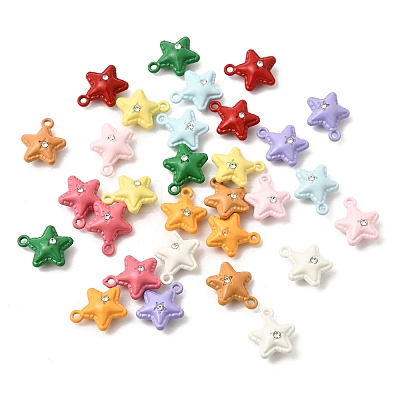 Spray Painted Alloy Rhinestone Pendants FIND-Z120-07-1