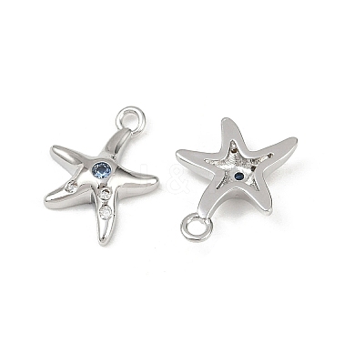 Brass Micro Pave Cubic Zirconia Charms KK-G535-05A-P-1