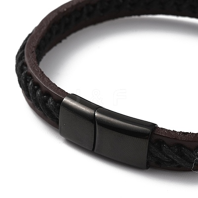 Leather Braided Cord Bracelet BJEW-F460-07EB-1