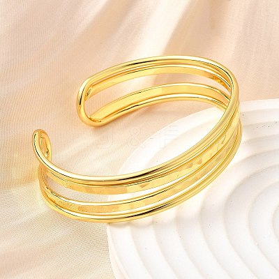 Brass Cuff Bangles for Women BJEW-F498-09G-1