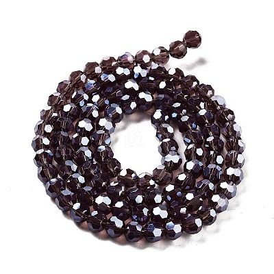 Electroplate Transparent Glass Beads Strands EGLA-A035-T6mm-A13-1