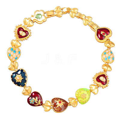 Alloy Enamel Link Necklaces FS-WGF424C-01-1