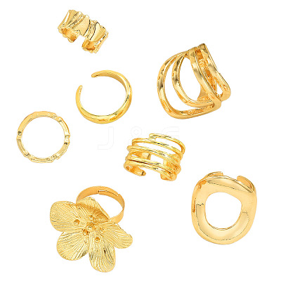 Zinc Alloy Mixed Shapes Cuff Open Rings Sets for Women WGA5E66-01-1