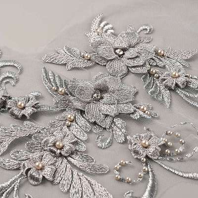 3D Flower Organgza Polyester Embroidery Ornament Accessories DIY-WH0308-243A-1