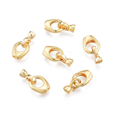 Brass Fold Over Clasps X-KK-A165-01G-1