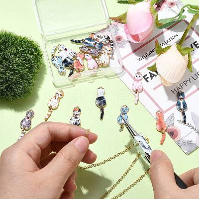 18Pcs 9 Colors Alloy Pendants FIND-CJ0002-11-1