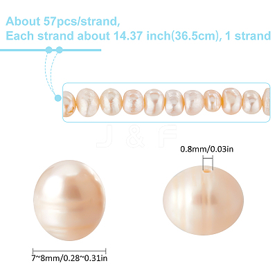 1 Strand Natural Cultured Freshwater Pearl Beads Strands PEAR-SC0001-12-1