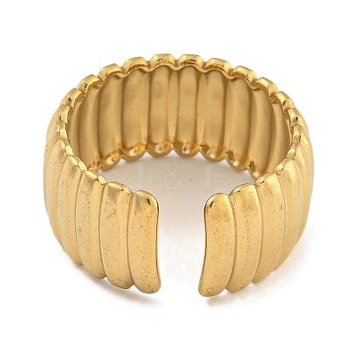 304 Stainless Steel Open Cuff Ring for Women RJEW-U014-05G-1