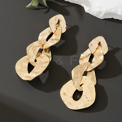 Alloy Twist Dangle Stud Earrings FS-WG09946-01-1
