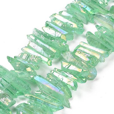 Natural Quartz Crystal Points Beads Strands G-K181-B32-1