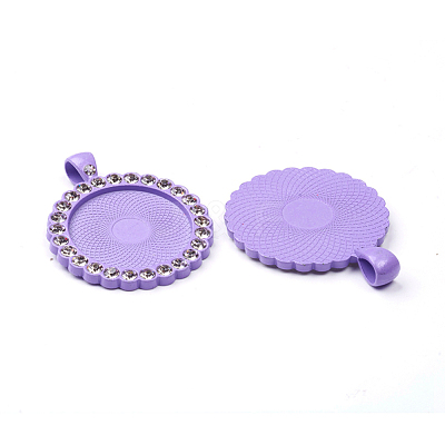 Alloy Pendant Cabochon Settings PALLOY-WH0066-33B-1