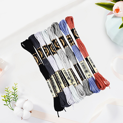 8 Skeins 8 Colors Polyester Sewing Thread OCOR-WH20074-09G-1