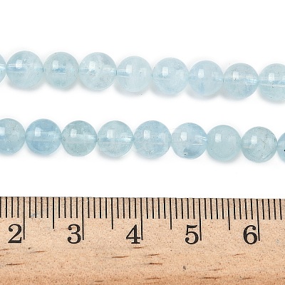 Natural Aquamarine Beads Strands G-D334-A01-6mm-1