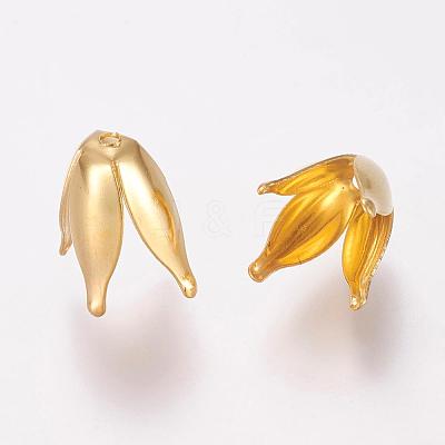 4-Petal Iron Flower Bead Caps KK-O016-11-1