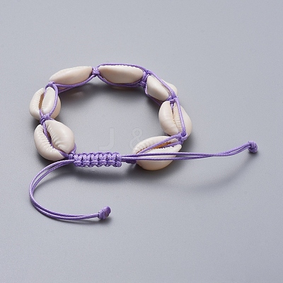 Natural Cowrie Shell Braided Beads Bracelets BJEW-JB05057-1