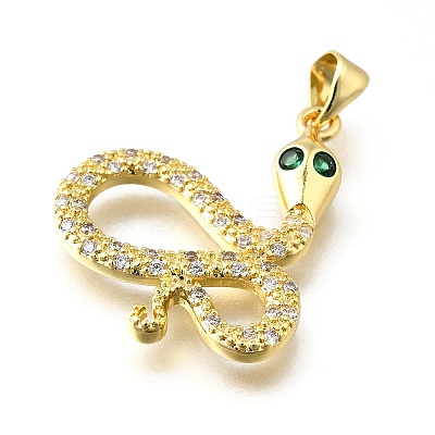 Brass Micro Pave Cubic Zirconia Pendants KK-Q066-08C-G-1