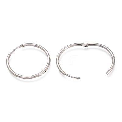 Tarnish Resistant 304 Stainless Steel Needle with 201 Stainless Steel Ring Huggie Hoop Earrings EJEW-L256-02B-P-1