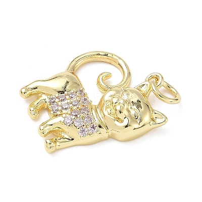 Brass Micro Pave Cubic Zirconia Pendants ZIRC-I356-03G-02-1