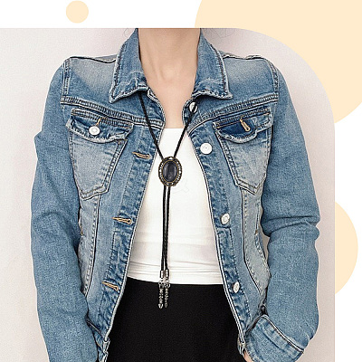 2Pcs 2 Colors PU Leather Lariat Necklace NJEW-GF0001-15-1