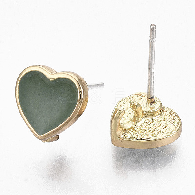 Alloy Enamel Stud Earring Findings X-PALLOY-N154-20B-1