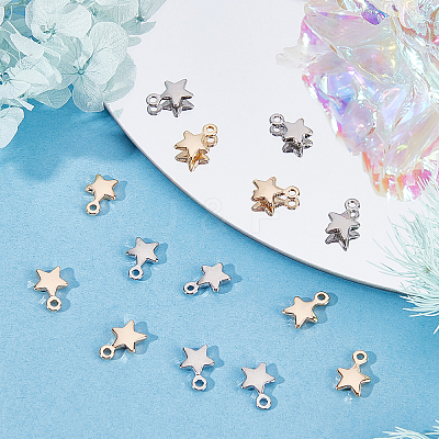 60Pcs 2 Colors Brass Charms KK-BBC0002-52-1