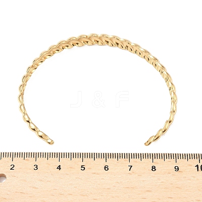 Croissant 304 Stainless Steel Cuff Bangles for Women BJEW-S171-01C-G-1