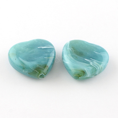 Heart Imitation Gemstone Acrylic Beads OACR-R018-M-1
