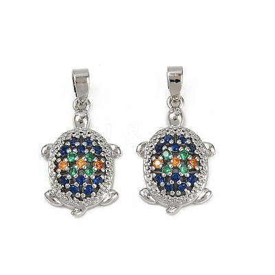 Brass Micro Pave Cubic Zirconia Pendants KK-N257-02P-1