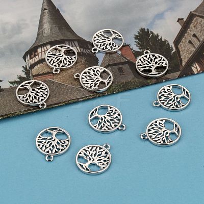 Eco-Friendly Rack Plating Brass Tree of Life Pendants X-KK-I606-42P-NR-1
