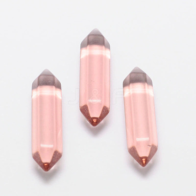 Faceted Bullet Glass Double Terminated Pointed Beads for Wire Wrapped Pendants Making GLAA-K002-30mm-05-1