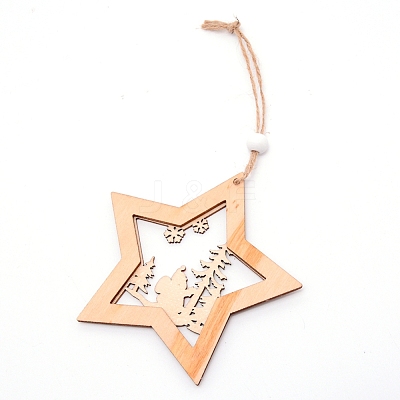 Wooden Ornaments WOOD-WH0107-63-1