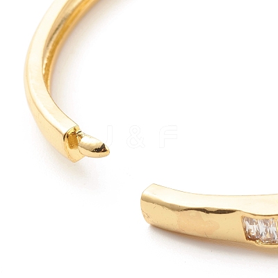 Clear Cubic Zirconia Wave Hinged Bangle BJEW-B054-17G-1