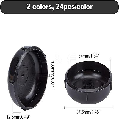 48Pcs 2 Colors PVC Furniture Sliders FIND-CA0002-32-1