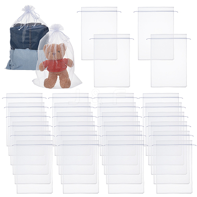 50Pcs Organza Packing Drawstring Bags ABAG-DR0001-11A-1