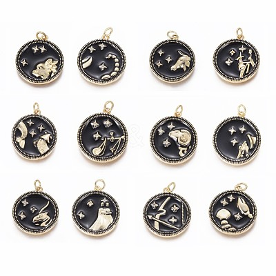 Brass Micro Pave Cubic Zirconia Pendants ZIRC-L083-013B-G-1