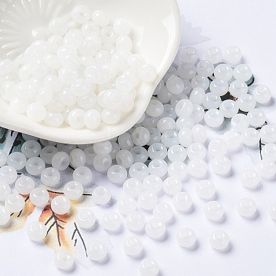 Imitation Jade 3/0 Glass Seed Beads SEED-Z001-A-A01-1