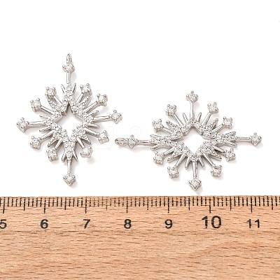 Brass Micro Pave Clear Cubic Zirconia Pendants CU-CBA2907-04A-P-1