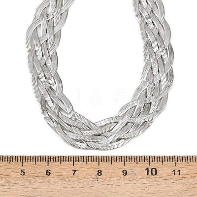 201 Stainless Steel Mesh Chain Necklaces NJEW-H085-01P-1