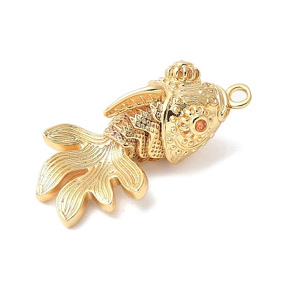 Brass Micro Pave Clear Cubic Zirconia Pendants KK-U064-18C-G-1