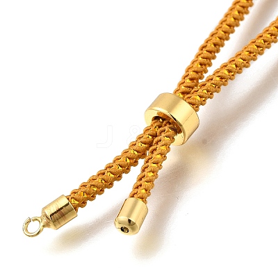 Braided Cotton Cord Slider Bracelet Making MAK-R001-01G-14-1