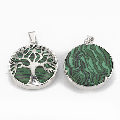 Synthetic Malachite Pendants G-S292-10A-P-1