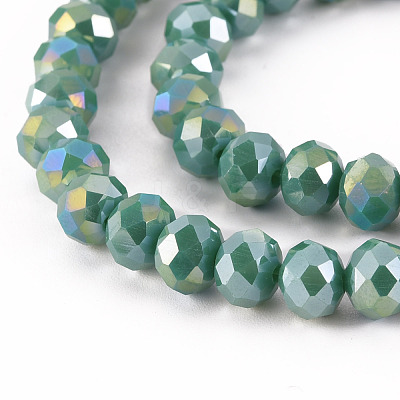Electroplate Glass Beads Strands EGLA-A034-P8mm-B20-1