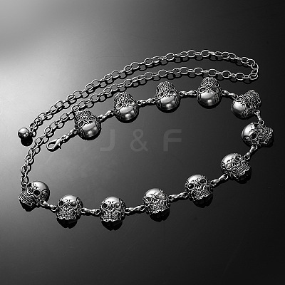 Halloween Alloy Skull Link Chain Waist Belly Chains for Women FS-WG87A63-01-1