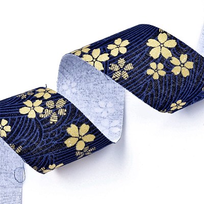 Japanese Kimono Style Floral Cotton Ribbon OCOR-I008-01B-05-1