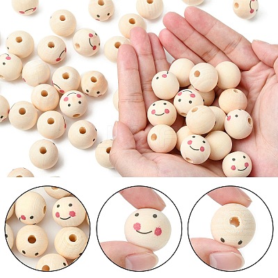 Natural Wood Beads X-WOOD-T019-13B-1
